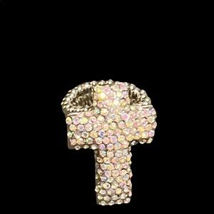 Crystal cross ring.